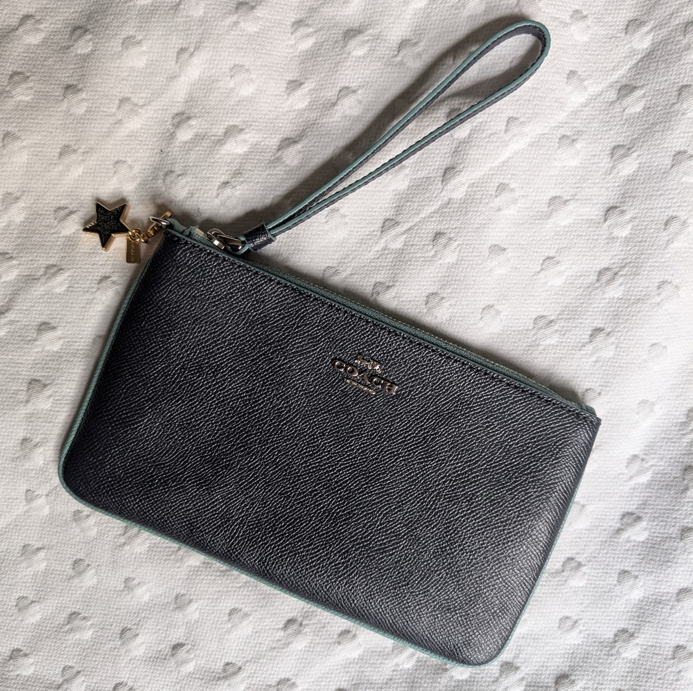 Coach Black Textured Leather Accessory